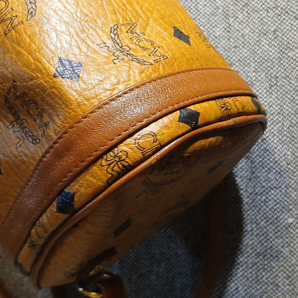 MCM Visetos Barrel Bag in Cognac - Picture 9 of 15